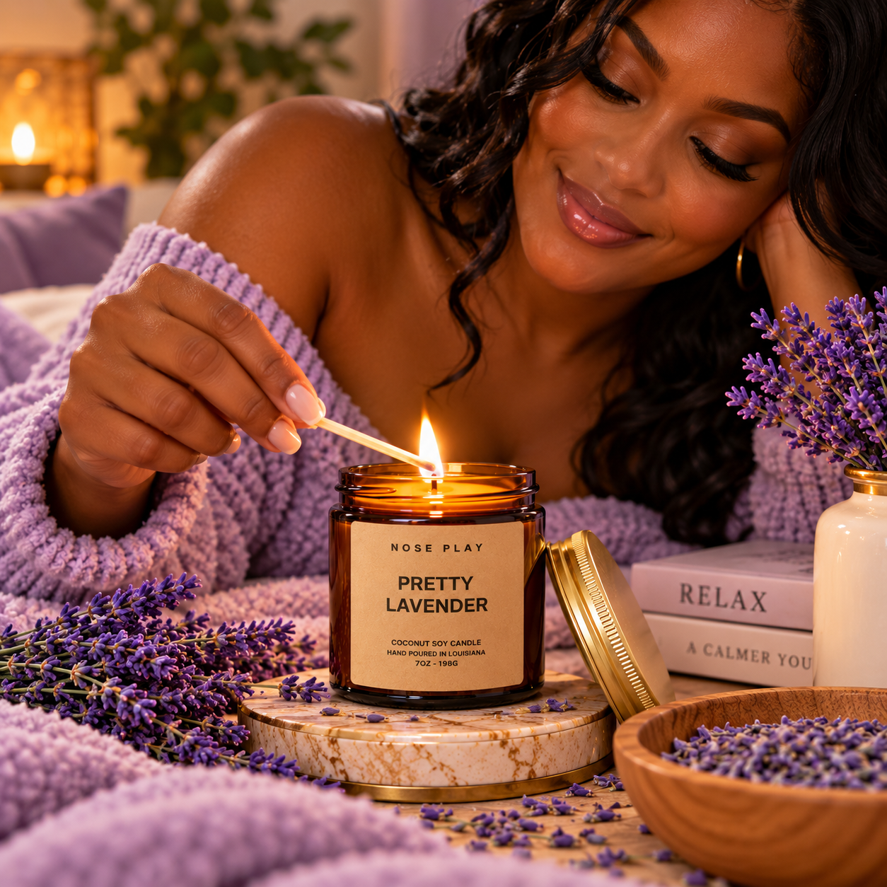 PRETTY LAVENDER CANDLE | Lavender + Woods + Musk