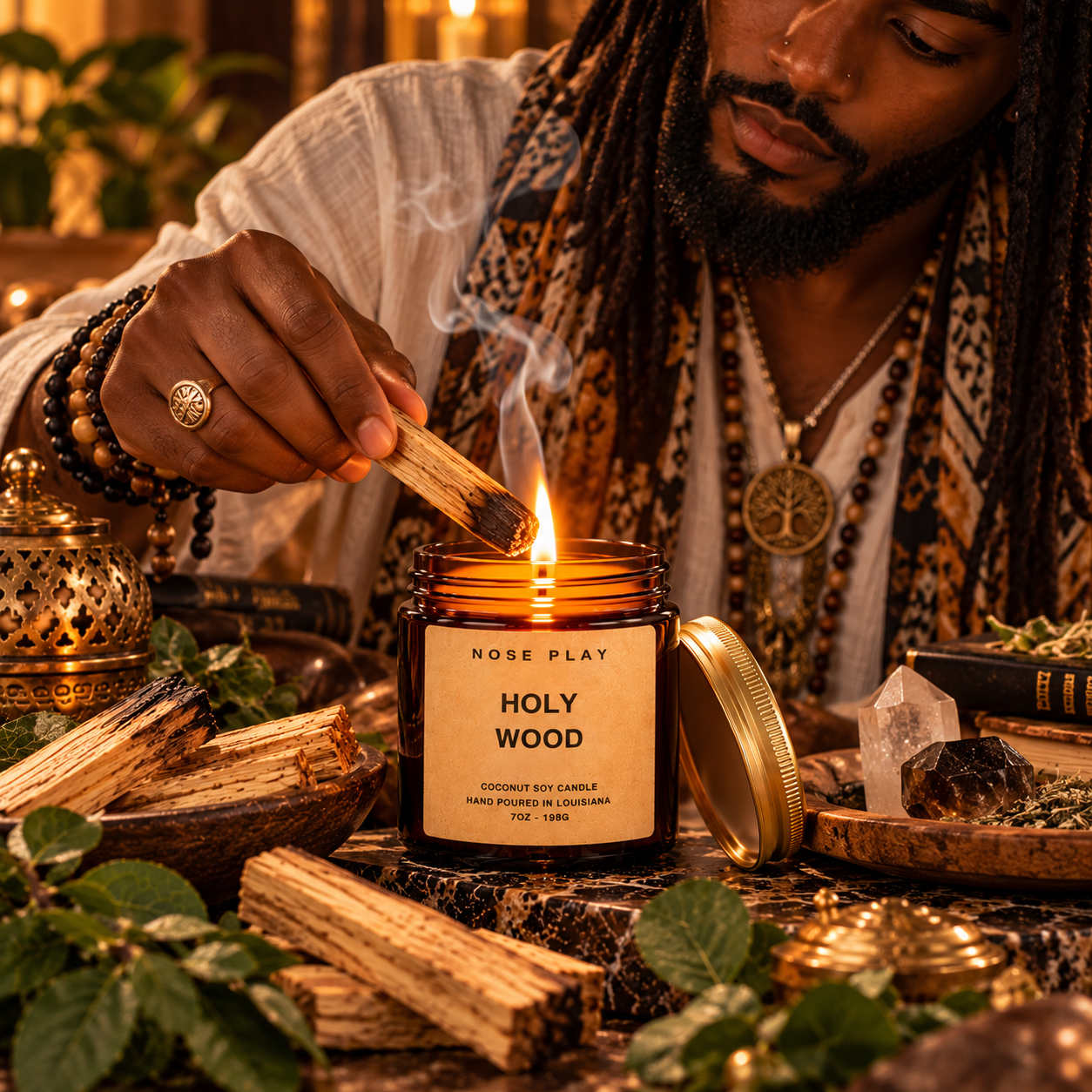 HOLY WOOD CANDLE | Patchouli + Cedarwood + Sandalwood