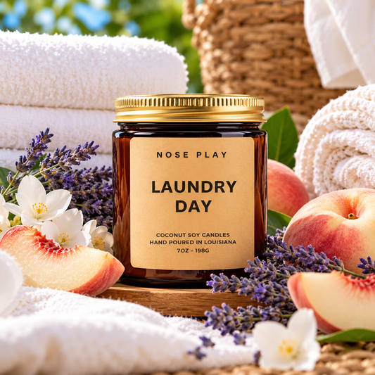 LAUNDRY DAY CANDLE | Cotton + White Peach + Coconut