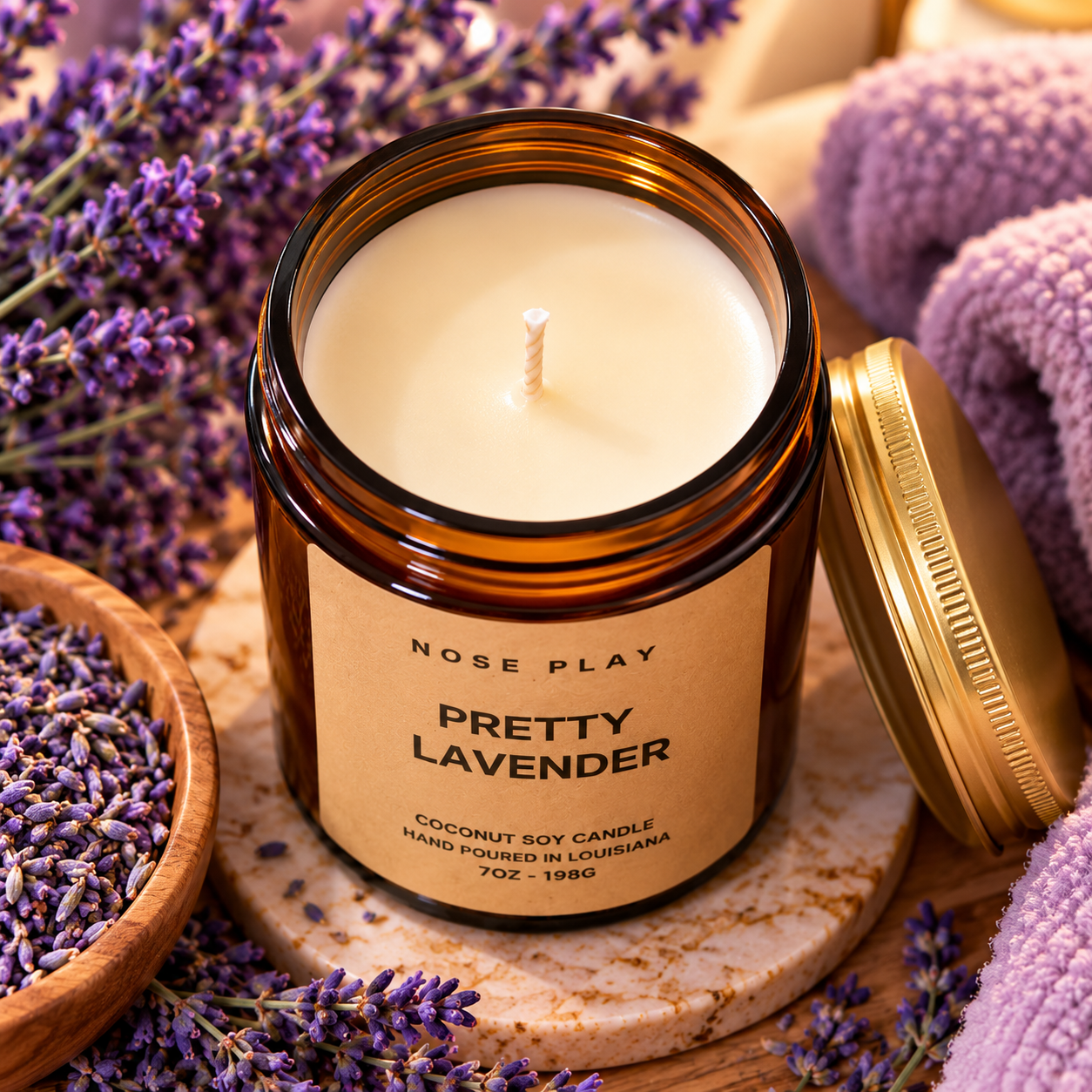PRETTY LAVENDER CANDLE | Lavender + Woods + Musk