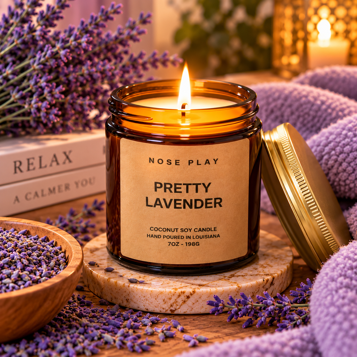 PRETTY LAVENDER CANDLE | Lavender + Woods + Musk