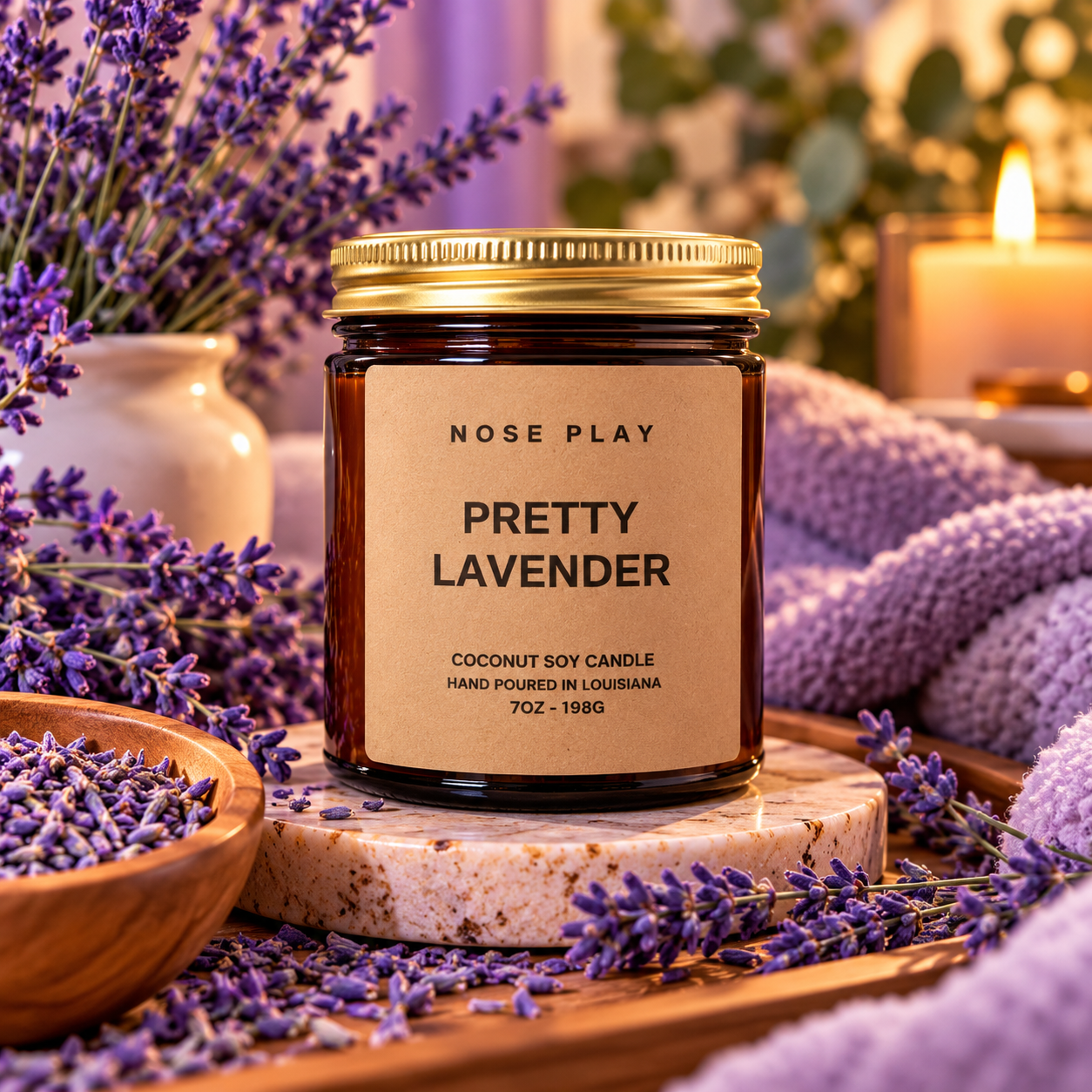 PRETTY LAVENDER CANDLE | Lavender + Woods + Musk