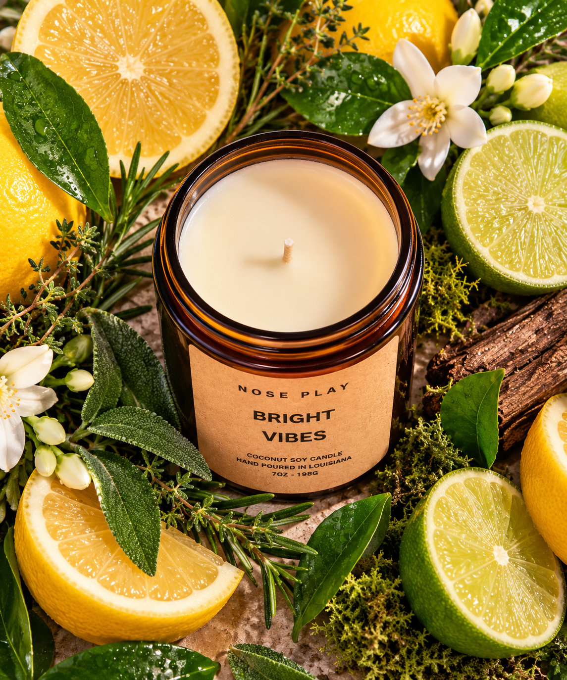 BRIGHT VIBES CANDLE | Lemon + Lime + Herbs