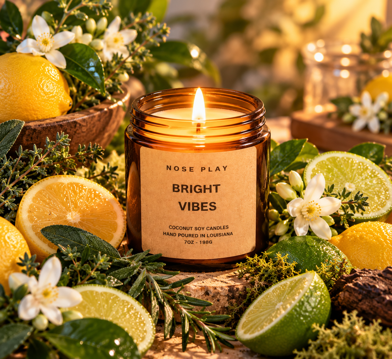 BRIGHT VIBES CANDLE | Lemon + Lime + Herbs