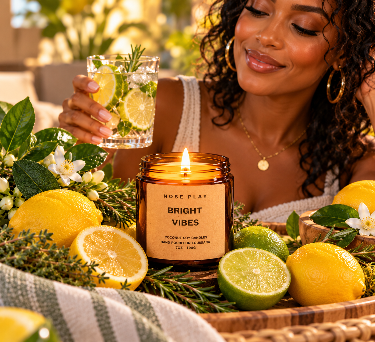 BRIGHT VIBES CANDLE | Lemon + Lime + Herbs