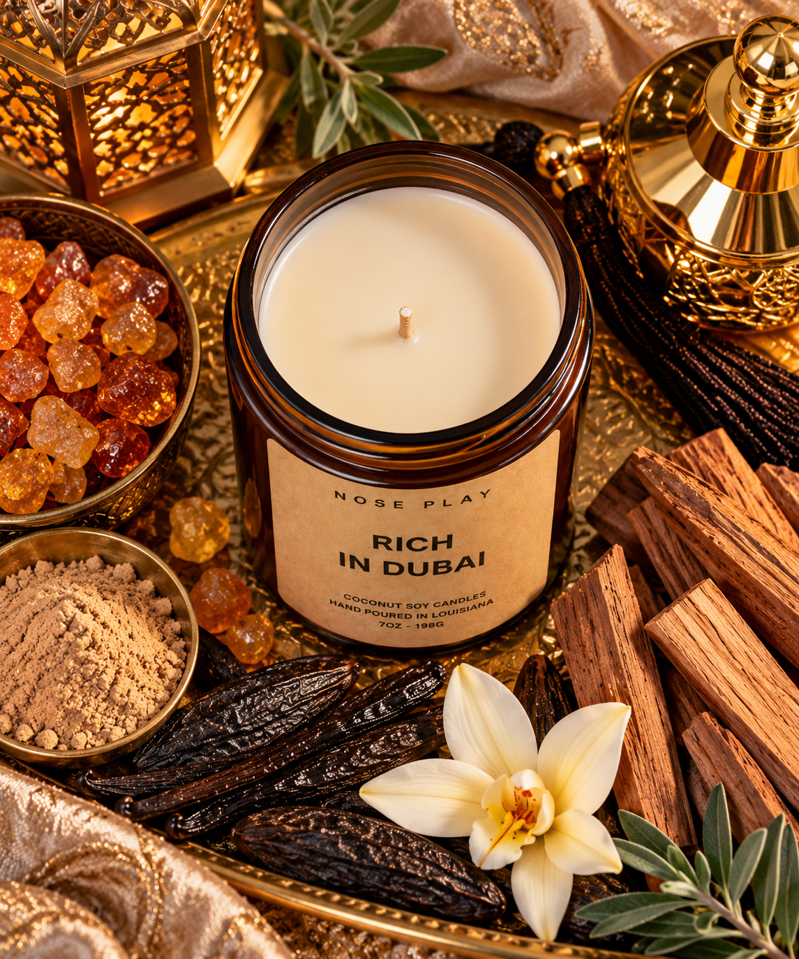 RICH IN DUBAI CANDLE | Amber + Sandalwood + Vanilla
