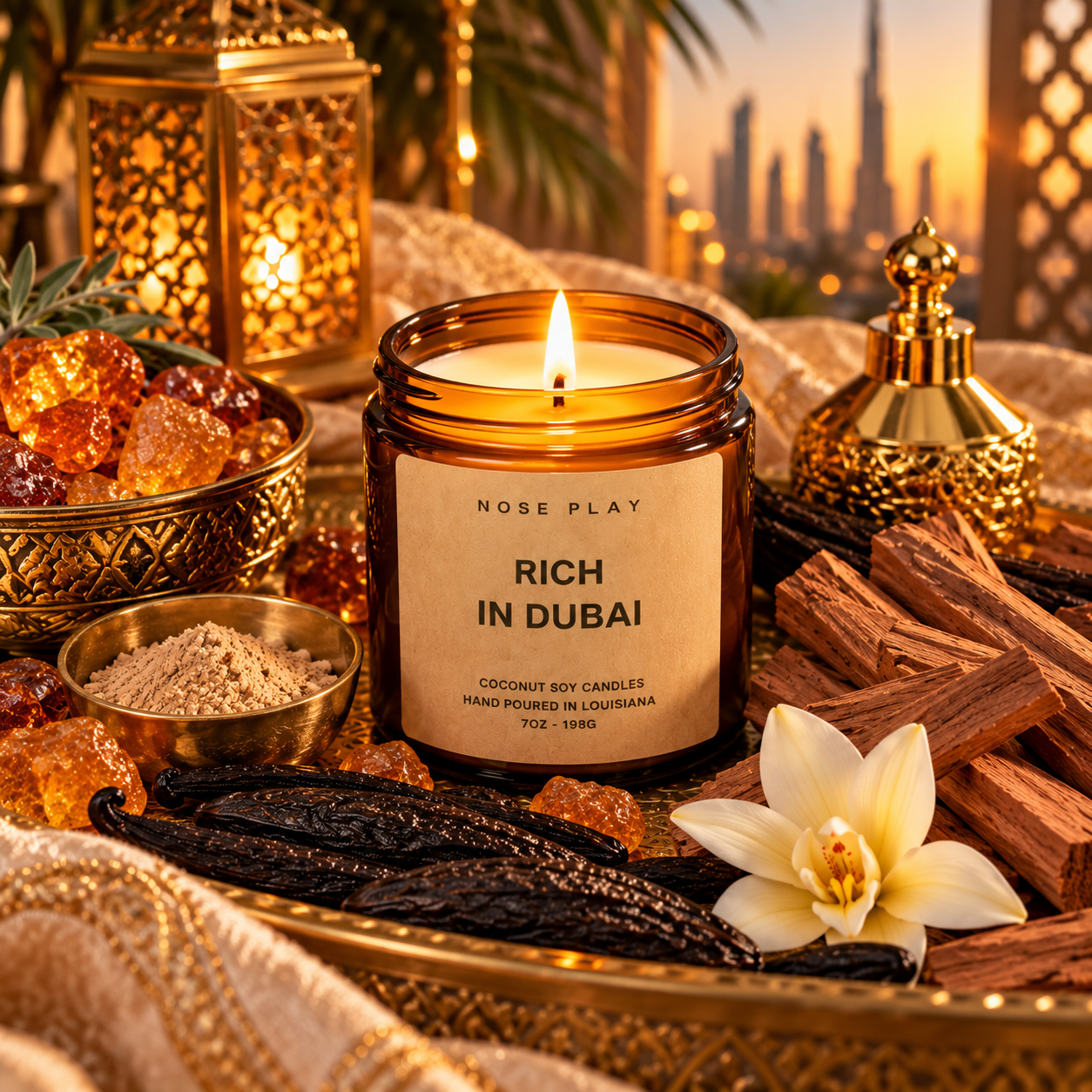 RICH IN DUBAI CANDLE | Amber + Sandalwood + Vanilla