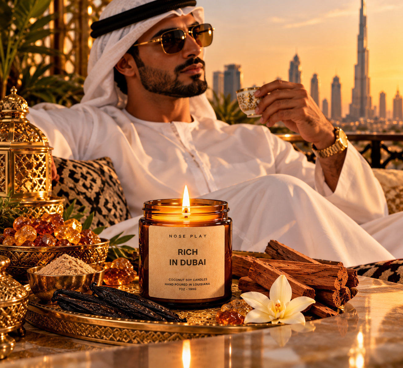 RICH IN DUBAI CANDLE | Amber + Sandalwood + Vanilla